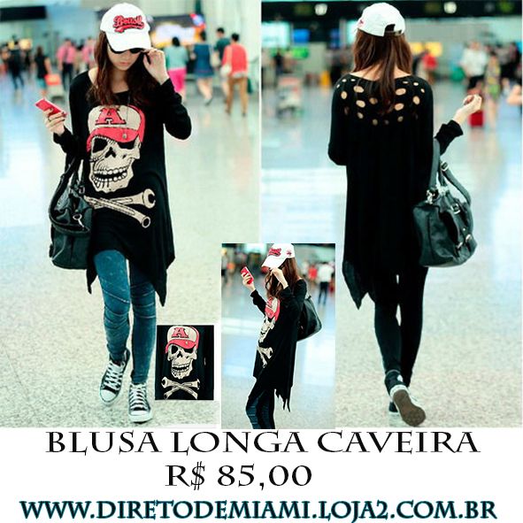 BLUSA LONGA CAVEIRA