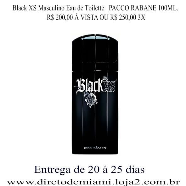 BLACK XS MASCULINO EAU DE TOILETTE PACCO RABANE 100 ML